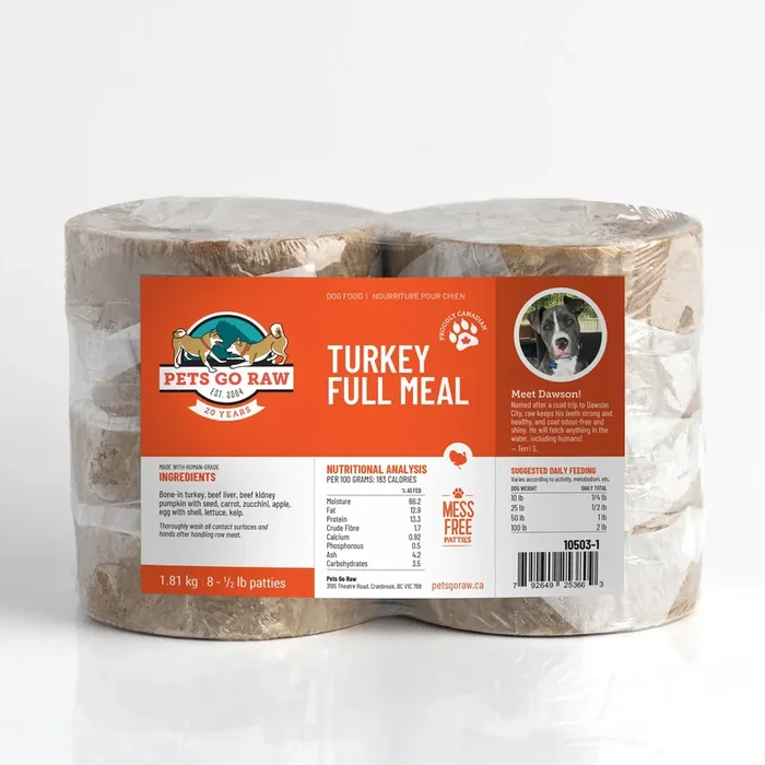 BULK Pets Go Raw Turkey Full Meal 24 lb