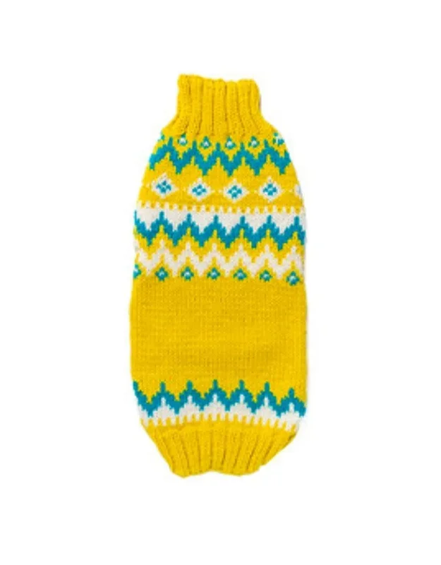 CHILLY DOG Electric Yellow Fairisle Sweater