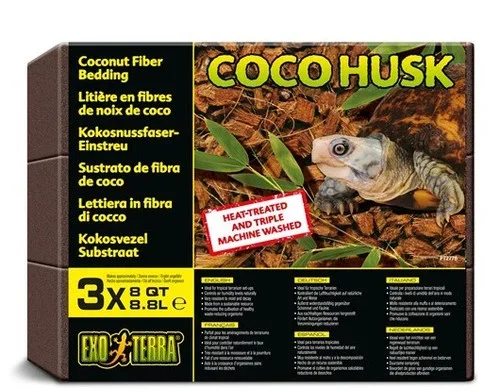 Exo Terra Coco Husk Compressed 8 QT Brick, 3 Pack