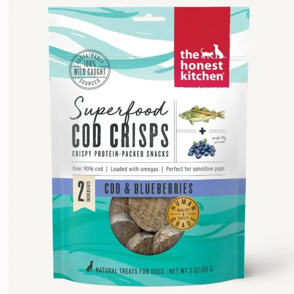 Honest Kitchen Cod Crisps w/ Blueberry Dog 3 oz