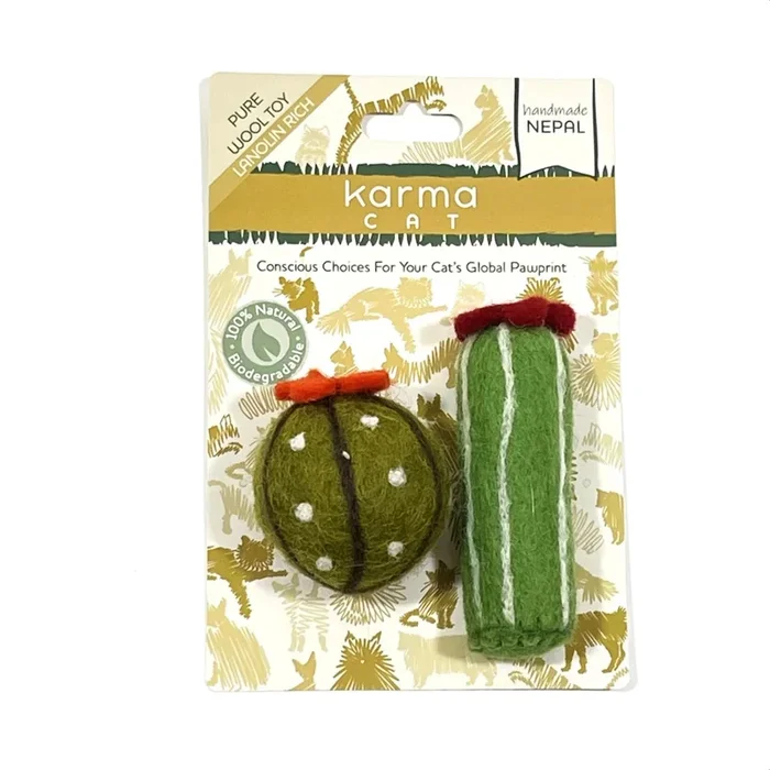 KARMA CAT 2-pack Succulents Felt Cat Toys