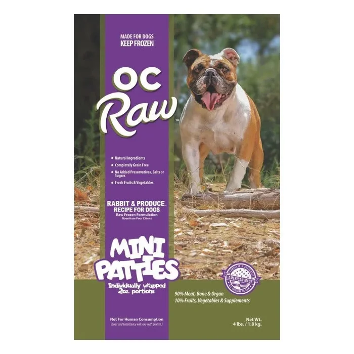 OC RAW Frozen Dog Rabbit & Produce 4LB