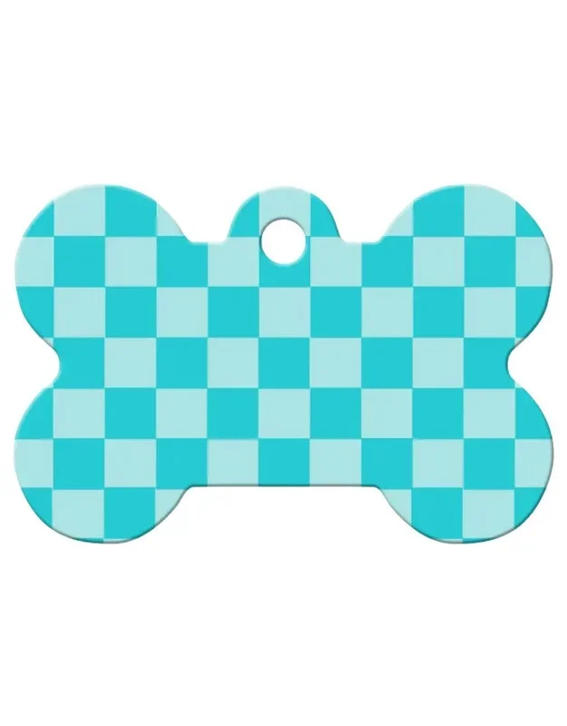QUICK-TAG Aqua Checkered Bone L
