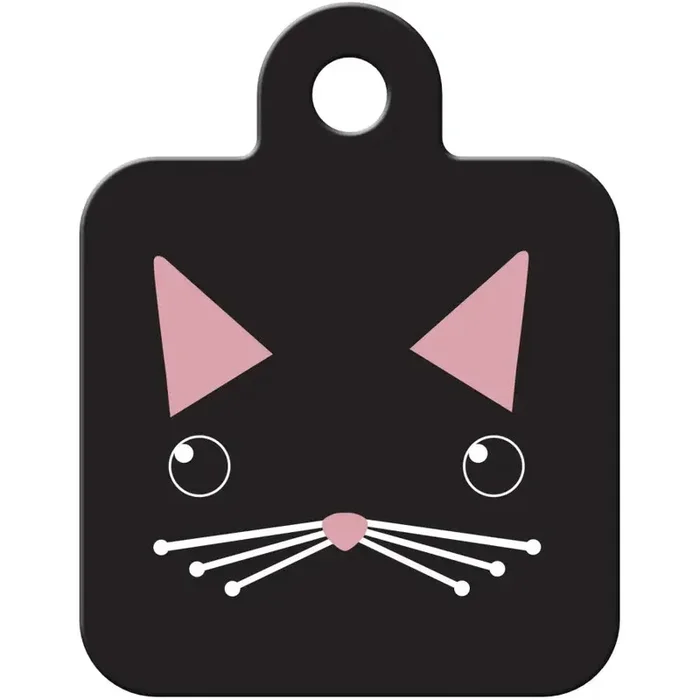 QUICK-TAG Black Cat Face Square