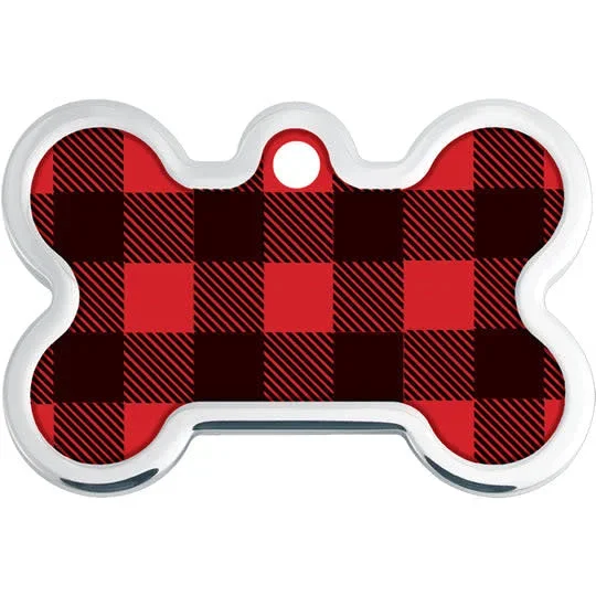 QUICK-TAG Buffalo Check Red & Black Bone