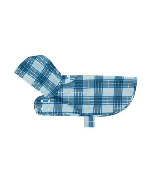 RC PET Packable Poncho Blue Plaid