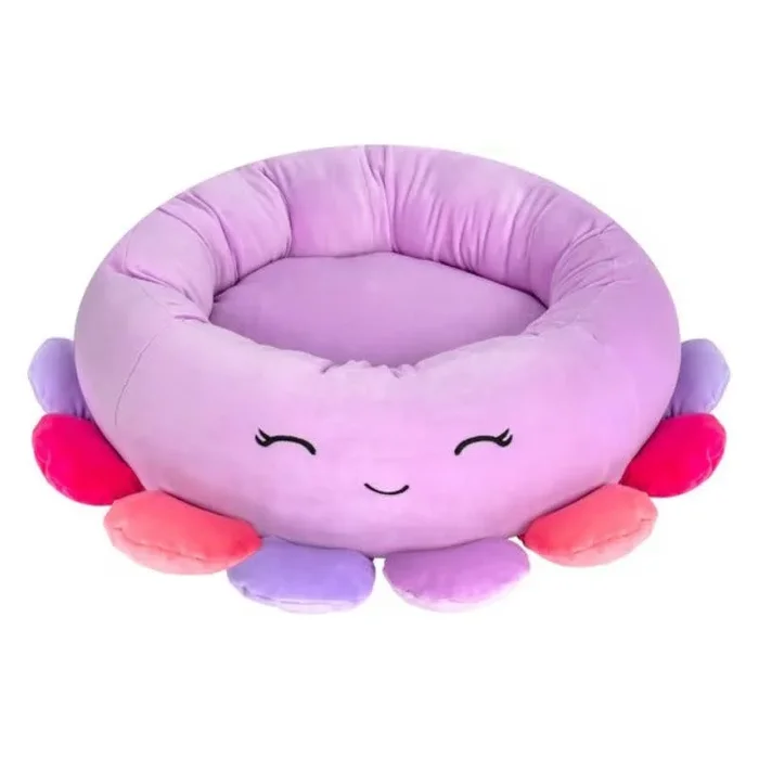 SQUISHMALLOW Beula The Octopus Plush Bolster Bed Purple
