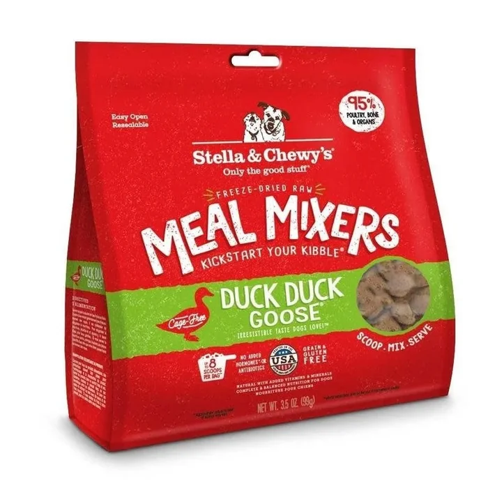 Stella & Chewys Duck Duck Goose Freeze Dried Raw Meal Mixers For Dogs 18oz